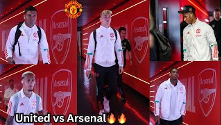 Man United vs Arsenal 🔥 Hojlund Rashford Casemiro Reguilon Bruno arriving Emirates Stadium [upl. by Trammel556]