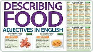 Describing FOOD  Adjectives in English  ESOL Vocabulary Lesson [upl. by Mackenzie422]