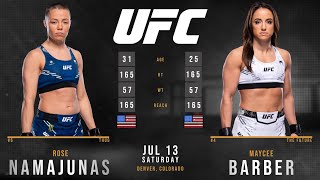 ROSE NAMAJUNAS vs MAYCEE BARBER FULL FIGHT UFC DENVER [upl. by Yerhpmuh]