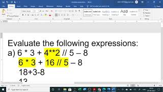 OPERATOR PRECEDENCE  EVALUATE EXPRESSION  PYTHON [upl. by Cinemod]