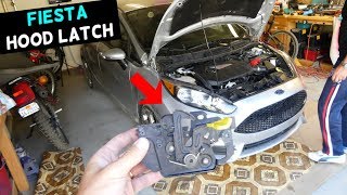 HOW TO REPLACE REMOVE HOOD LATCH RELEASE LOCK ON FORD FIESTA MK7 ST BONNET [upl. by Yobybab]