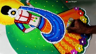 Navratri  Diwali special beautiful rangoli Garba rangoli [upl. by Essie]