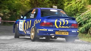 Subaru Impreza 555 GC8 Gr A at RallyLegend 2020 w Great Flat4 Rumble [upl. by Rickie]