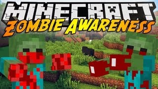 Minecraft Mod Showcase  Zombie Awareness [upl. by Idram398]