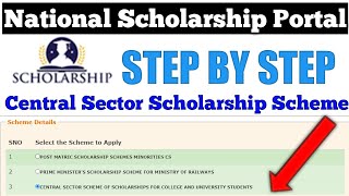 National Scholarship Portal 20 NSP 202021 How to apply For Central Sector Scholarship CSS [upl. by Durwyn991]