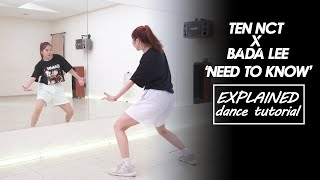 Ten NCT x Bada Lee Need to Know by Doja Cat Dance Tutorial by Kathleen Carm  Mirrored  Explained [upl. by Aizat]