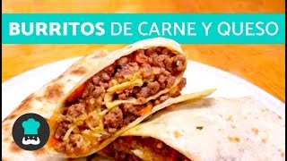 Burritos de CARNE Y QUESO  Cómo hacer burritos de carne y queso FÁCILES PASO A PASO [upl. by Florina]