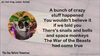 All Hail King Julien Exiled  ALL Theme Songs wLyrics [upl. by Donahue107]