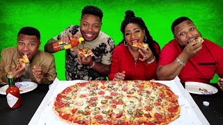 Party Pizza Family Challenge and family fun story time [upl. by Yorgo]