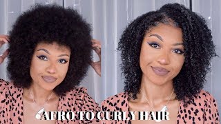 AFRO to CURLY HAIR  Testing New Hair Products on NATURAL TYPE 4 HAIR  DisisReyRey [upl. by Nortyad]