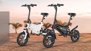 ANCHEER 14quot Folding Electric Bike 48V 374Wh Battery Electric Bike [upl. by Aneladgam482]