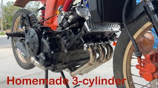 I made a 3 Cylinder engine used from the old engine to put together [upl. by Neenaej184]