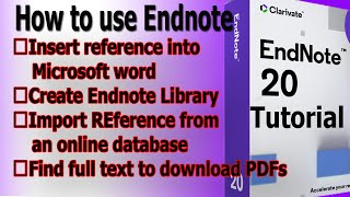 How to use Endnote 20 ll Endnote Tutorial [upl. by Caputto842]