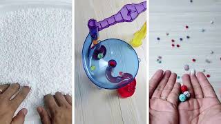 ASMR Video with jingle bells beads balls wooden toys marble run and other [upl. by Felike]