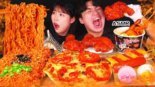 ASMR MUKBANG 편의점 직접 만든 불닭 떡볶이 양념치킨 김밥 디저트 먹방 amp 레시피 Convenience Store Food EATING [upl. by Yllak]