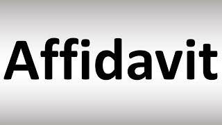 How to Pronounce Affidavit [upl. by Madlen622]