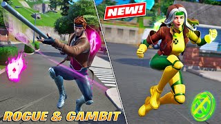 Rogue and Gambit Skin with Gear BundleLeBeau’s Bo Pickaxe Gameplay Fortnite [upl. by Nosro]