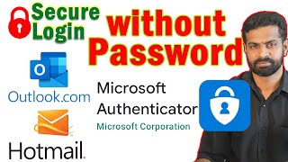 Microsoft Authenticator Login without Password to Hotmail Outlook  Password less  Fast Secure [upl. by Llerrot]