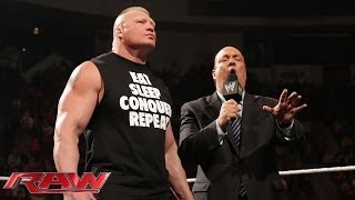 Paul Heyman discusses who should face Brock Lesnar at WrestleMania 30 Raw Feb 24 2014 [upl. by Christoffer]