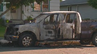 Multiple cars burned near Spokanes Northtown Mall [upl. by Anaela]