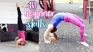 10 BEGINNER GYMNASTICS SKILLS YOU SHOULD MASTER [upl. by Isiad571]