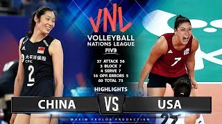 China vs USA  Highlights  Womens VNL 2019 [upl. by Nayr506]