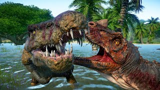 Baryonyx Vs Ceratosaurus Vs Ankylosaurus Dinosaurs Fighting Jurassic World Evolution [upl. by Anitsyrhc]