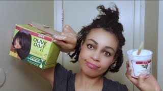 ORS Olive Oil Hair Relaxer Review  Hair Care Routine [upl. by Esorylime]