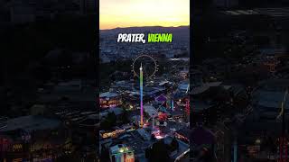 Drone Flight Over Viennas Prater Amusement Park  P4 [upl. by Atiuqan]