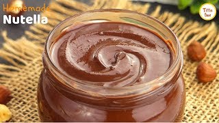 Homemade NutellaNocilla Recipe for Kids Tiffin Box How to make Nutella Chocolate Hazelnut Spread [upl. by Namdor]