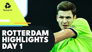 Hurkacz Faces Tsonga Norrie Battles Humbert amp Goffin vs De Minaur  Rotterdam 2022 Highlights Day 1 [upl. by Ciccia893]