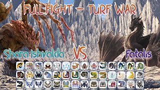 Fatalis VS Shara Ishvalda FULL FIGHT Turf War 15kSubSpecial [upl. by Ahsienet247]