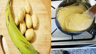 HOW TO PREPARE PLANTAIN AND POTATO FUFU [upl. by Rudolph]