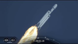 SpaceX Falcon Heavy launches classified Space Force satellites nails landings [upl. by Ellednek]