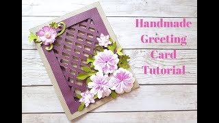 Beautiful Handmade Greeting Card for BirthdayAnniversaryFestivals  DIY Weaving Card Idea [upl. by Roath]