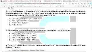 Preguntas de REALIDAD NACIONAL DE BOLIVIA para el examen de la UNIPOL y NORMAL [upl. by Alaaj224]