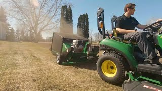 Rake a 15 Acre Lawn in 35 mins  SweepAll Spring CleanUp [upl. by Halet]