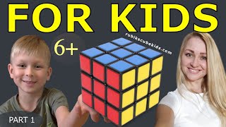 HOW TO SOLVE A RUBIKS CUBE 3 by 3  FOR KIDS  PART 1 [upl. by Manolo273]