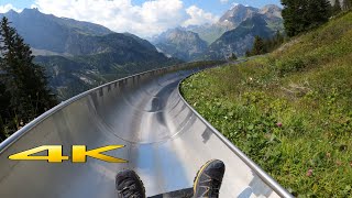 Mountain Coaster Oeschinensee Kandersteg Switzerland 4K 60p 🇨🇭 [upl. by Duwalt]