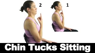 Chin Tucks Sitting  Ask Doctor Jo [upl. by Blinnie]