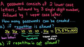 Number of Passwords that can be Created Using Fundamental Counting Principal [upl. by Doughman]