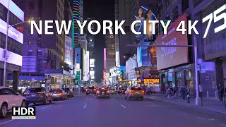 Driving New York City 4K HDR  Midtown Manhattan Lights [upl. by Oicor]