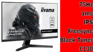 iilyama BLACK HAWK GMASTER G2440HSUB1  75Hz 1ms IPS Freesync Black Tuner for £130 [upl. by Almat]