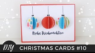 Weihnachtskarten selber basteln 10  Weihnachtskugel  easy Christmas Cards DIY – Tutorial [upl. by Hewitt177]