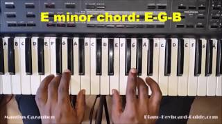 How to Play the E Minor Chord on Piano and Keyboard  Em Emin [upl. by Suixela]