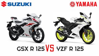 SUZUKI GSX R 125 VS YAMAHA YZF R125 DETAILED COMPARISONMILEAGETOP SPEEDPRICEBIKE INFORMER [upl. by Rowen]