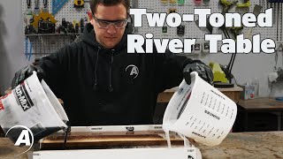 How To Pour a TwoColored Epoxy Resin River Table  Alumilite [upl. by Neville]