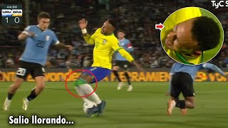 ASI FUE la DURA LESION de NEYMAR con BRASIL ante URUGUAY [upl. by Seuqramed]