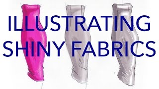 Fashion Illustration Tutorial Shiny Fabrics [upl. by Adidnere]