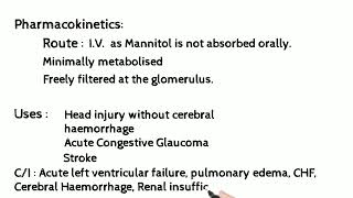 Mannitol  Osmotic Diuretic  Mechanism of Action Uses CI  MEDU [upl. by Hahsi]